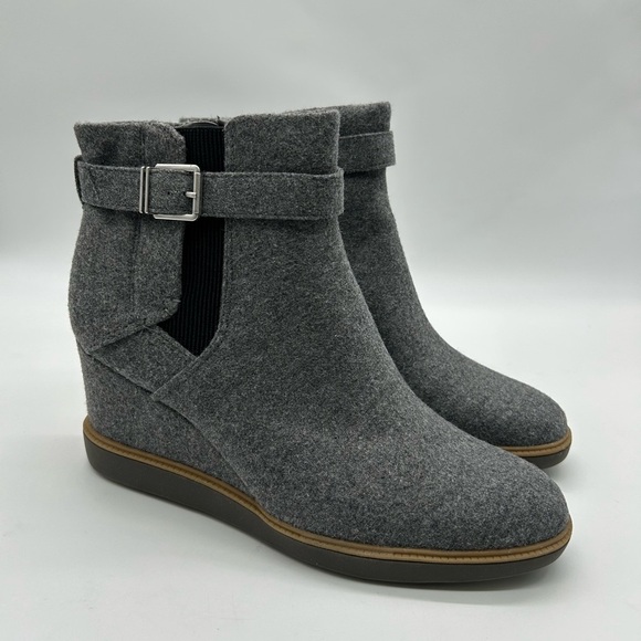 Dr. Scholl’s Jacinda Gray Wedge Ankle Booties Size 11 New With Box - Picture 3 of 13